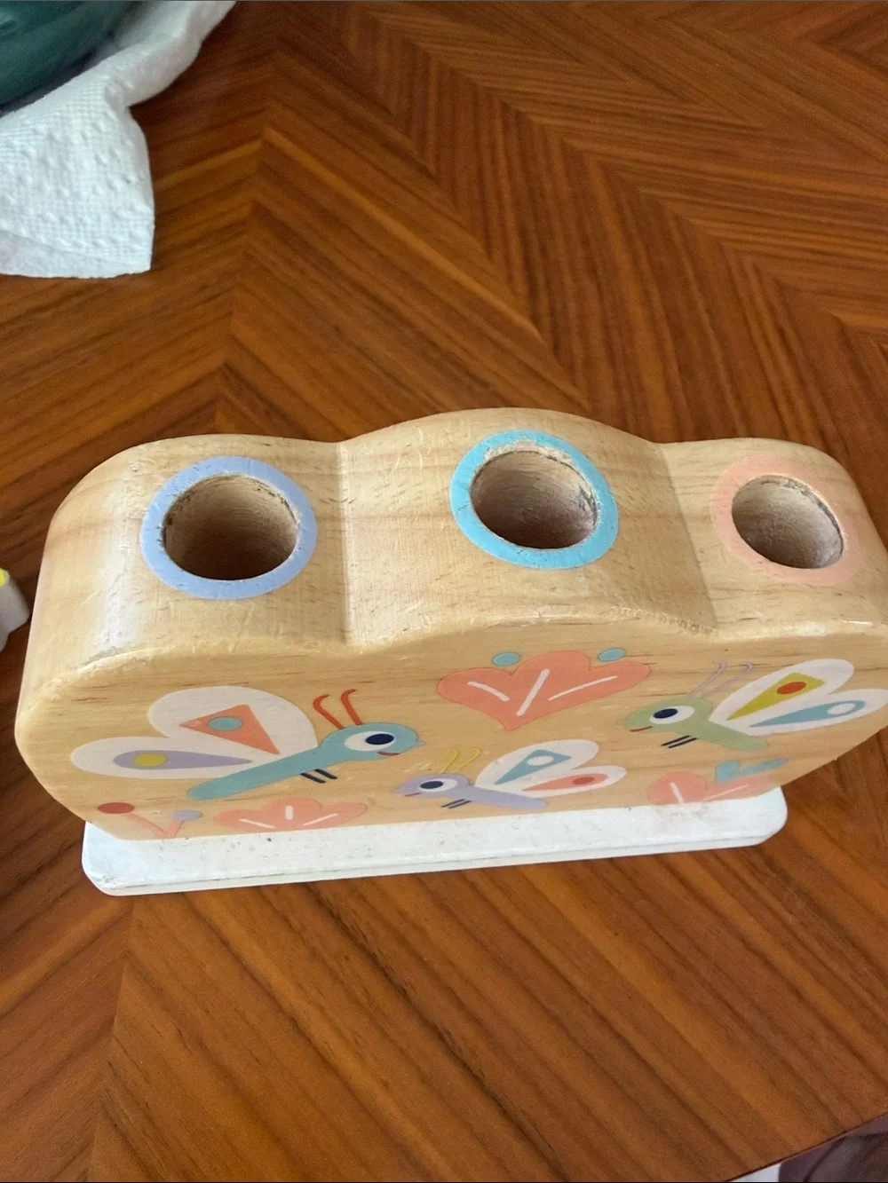 Cute French wood spring toy animals bugs